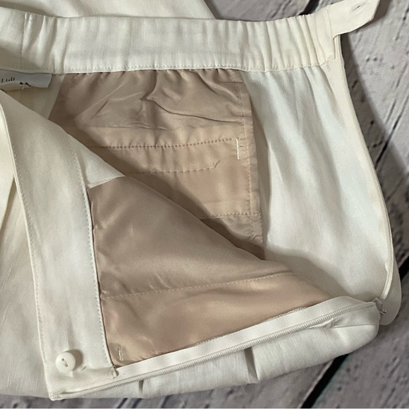 J Jill Love Linen Porcelain Pleated Side Zip Trousers Medium NWT - Picture 11 of 14
